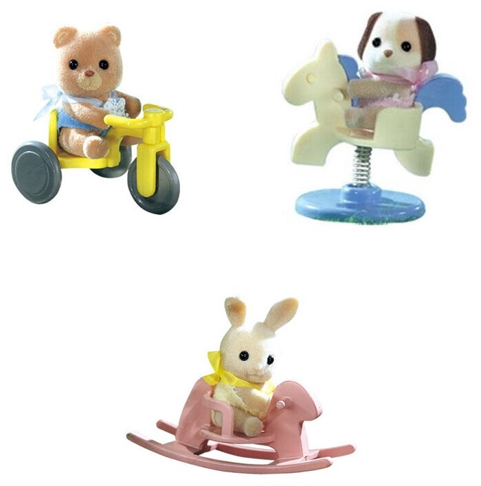 Игровой набор Sylvanian Families Младенец в пластиковом сундучке Малыш-щенок на лошадке - фото №1