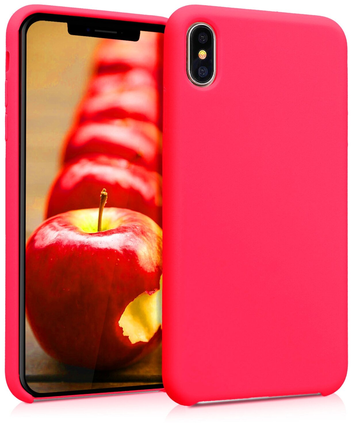 Силиконовый чехол Silicone Case для iPhone XR, ярко-розовый