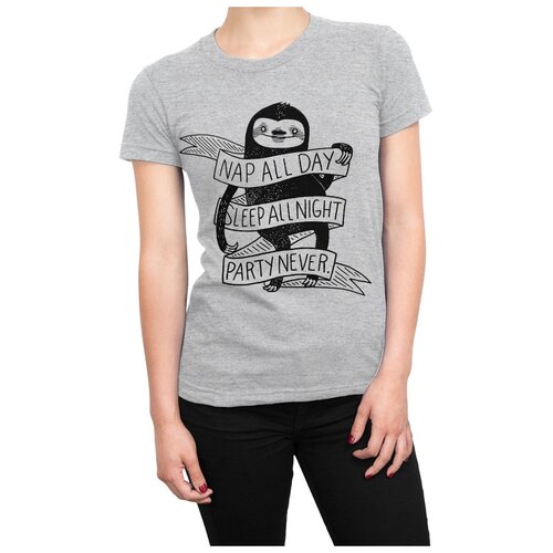 фото Футболка dream shirts ленивец женская xl серая