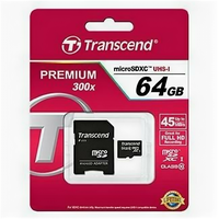 Карта памяти MicroSDXC 64Gb Transcend Class10 UHS-I [TS64GUSDXC10] (SD адаптер)