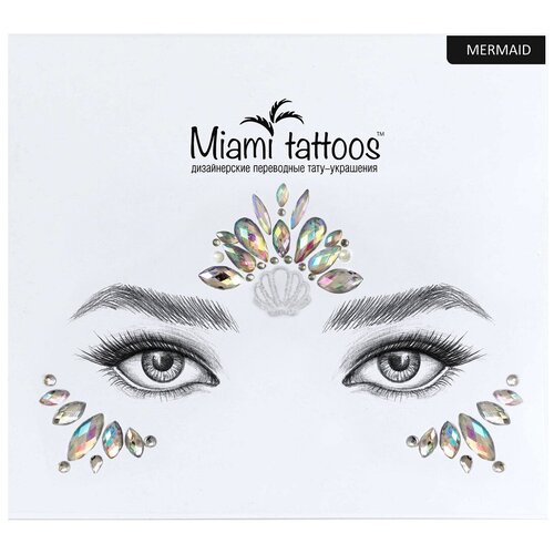 Miami tattoos Кристаллы для лица Mermaid разноцветный