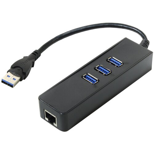 Хаб USB с сетевой картой 3 x USB 3.0 Type A, 1 xRJ45, 1Гб/сек  ORIENT JK-340