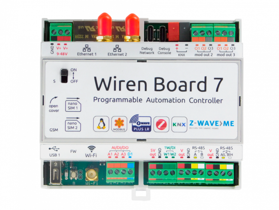 Контроллер Wiren Board 7 2GB: Z-Wave, Zigbee, KNX