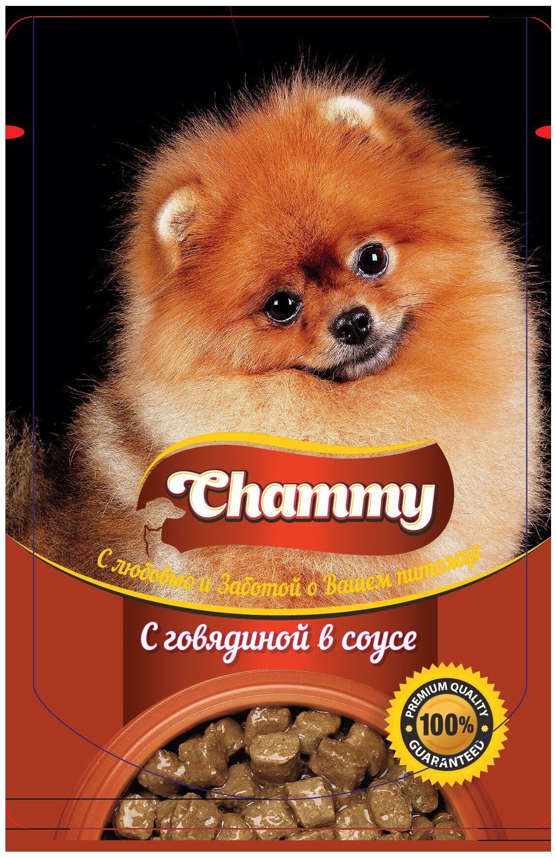 Влажный корм Chammy для собак, говядина в соусе, 85 г