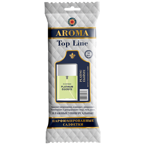 AROMA TOP LINE Влажные салфетки универсальные парфюмированные Chanel Platinum Egoiste №5, 30 шт. aroma top line влажные салфетки универсальные парфюмированные blue label 11 30 шт