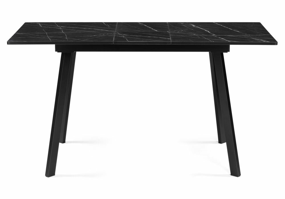 Деревянный стол Woodville Стол Агни 110(140)х68х76 мрамор черный / черный матовый - фотография № 2