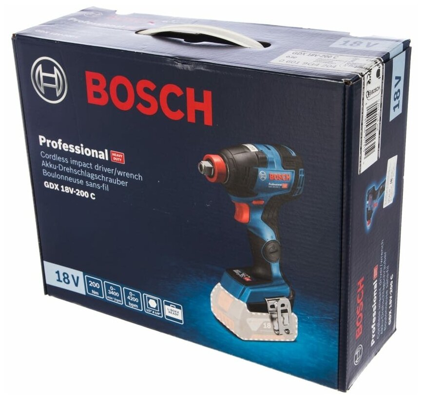 Аккумуляторный ударный гайковерт BOSCH GDX 18V-200 C, 0 601 9G4 204, без аккумулятора - фотография № 9