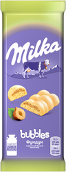 Шоколад Milka Bubbles белый пористый с фундуком, 79 г