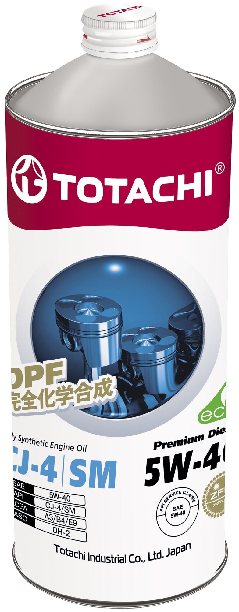 TOTACHI Масло Моторное 5W40 Totachi 1Л Синтетика Premium Diesel Cj-4/Sn Acea E9