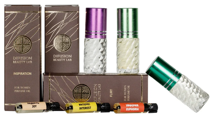 Difusion Beauty Lab Парфюмерный набор масляных духов "Флирт", женский (3 аромата по 1,5 мл в подарок)