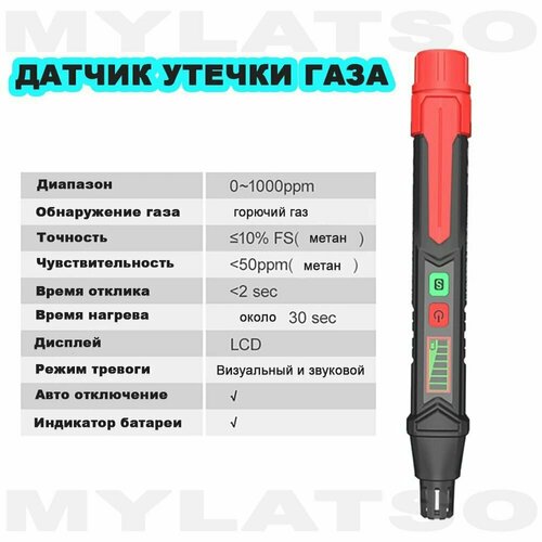 Датчик детектор утечки газов MyLatso HT60 газоанализатор детектор утечки газа combustible gas detector rz8800a