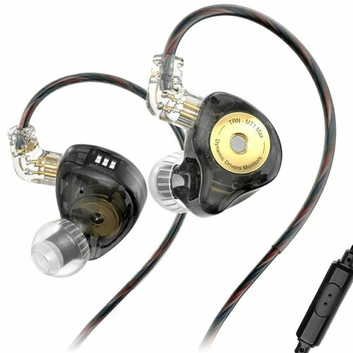 Наушники проводные TRN MT1 MAX с микрофоном черный цвет 2190₽