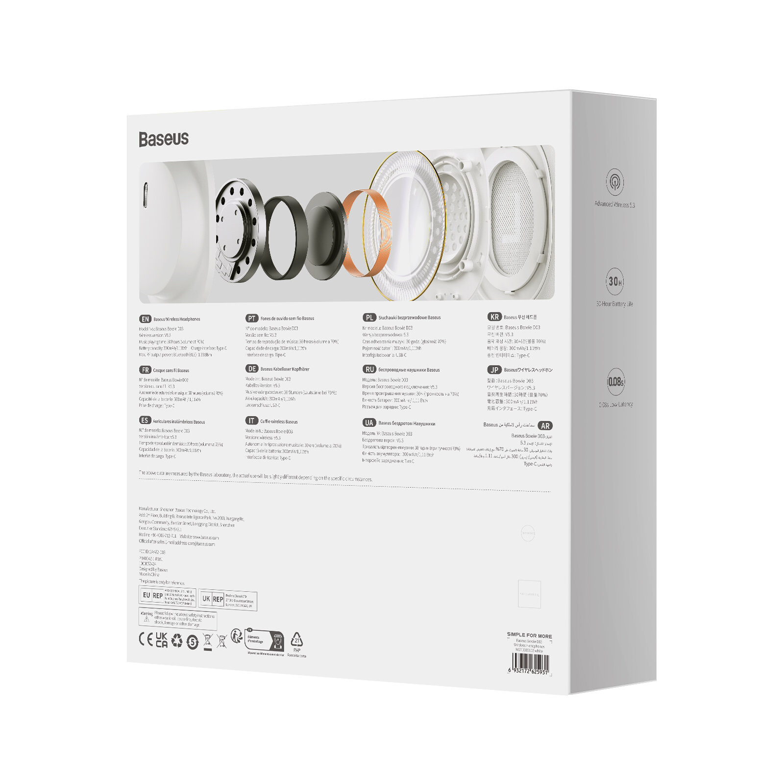 Беспроводные наушники Baseus Bowie D03 Wireless Headphone (NGTD030101, NGTD030102) — фото 13