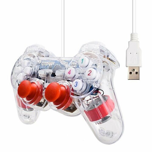 Геймпад Джостик для PC ноутбука прозрачныйкрасный синий 151900₽