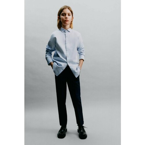 Рубашка Zara, размер 11-12 years (152 cm), голубой