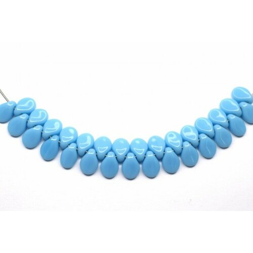 Бусины Pip beads 5х7мм, цвет 63020 голубой непрозрачный, 701-049, 20шт