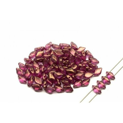 Бусины GemDuo 8х5мм, отверстие 0,8мм, цвет 00030/29259 Halo Persian Pink, 709-135, 10г (около 64шт)