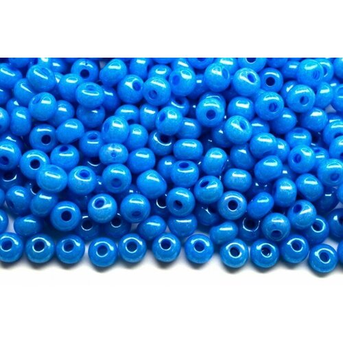 Бисер чешский PRECIOSA круглый 6/0 16165 голубой непрозрачный, 2 сорт, 50г ткань пике 16165