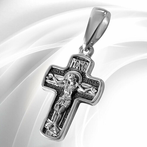 Славянский оберег, крестик VitaCredo, серебро, 925 проба, чернение, размер 2.5 см.