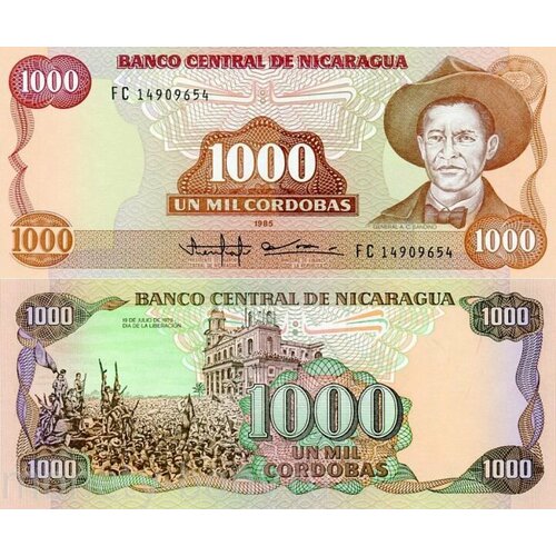 Никарагуа 1000 кордоба 1985 никарагуа 20 кордоба 1985 unc pick 152