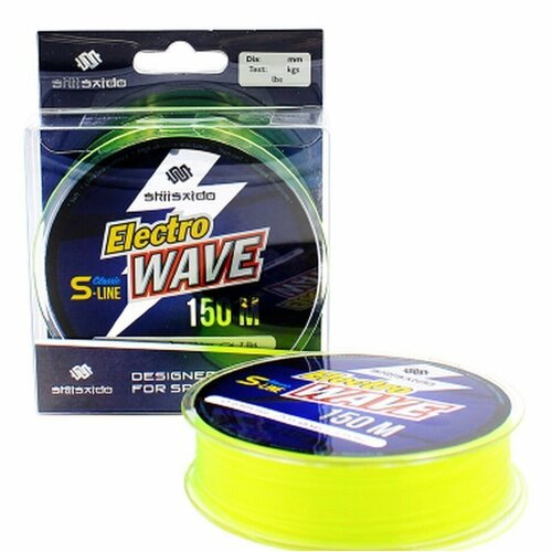 леска shii saido electro wave l 150 м d 0 331 мм желтая Леска Shii Saido Electro wave, L-150 м, d-0,437 мм, test-13,29 кг, желтая