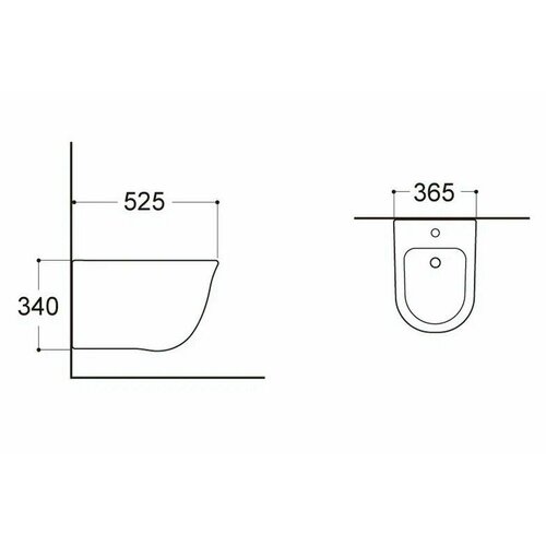 AQ1111-00 классик Унитаз подвесной безободковый 525*365*340