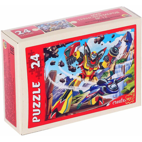 Красочный пазл Мир трансформеров №12, игра-головоломка для детей, развитие мелкой моторики, 24 элемента