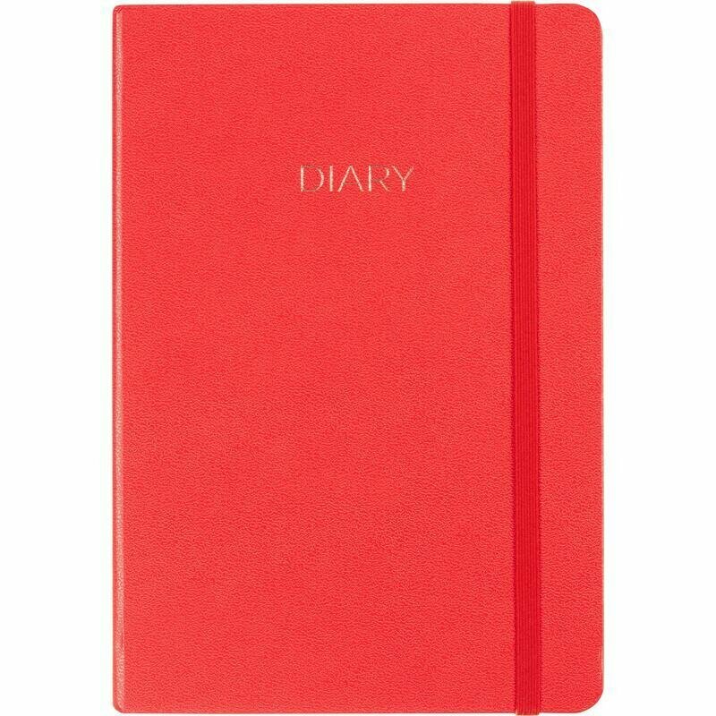 Ежедневник недатированный А5 Attache Diary (136 листов) обложка кожзам, красный