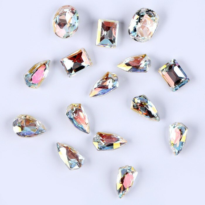 фото Школа талантов Камешки декоративные для творчества, набор 15 шт, цвет белый, камни — от 6 до 14 мм