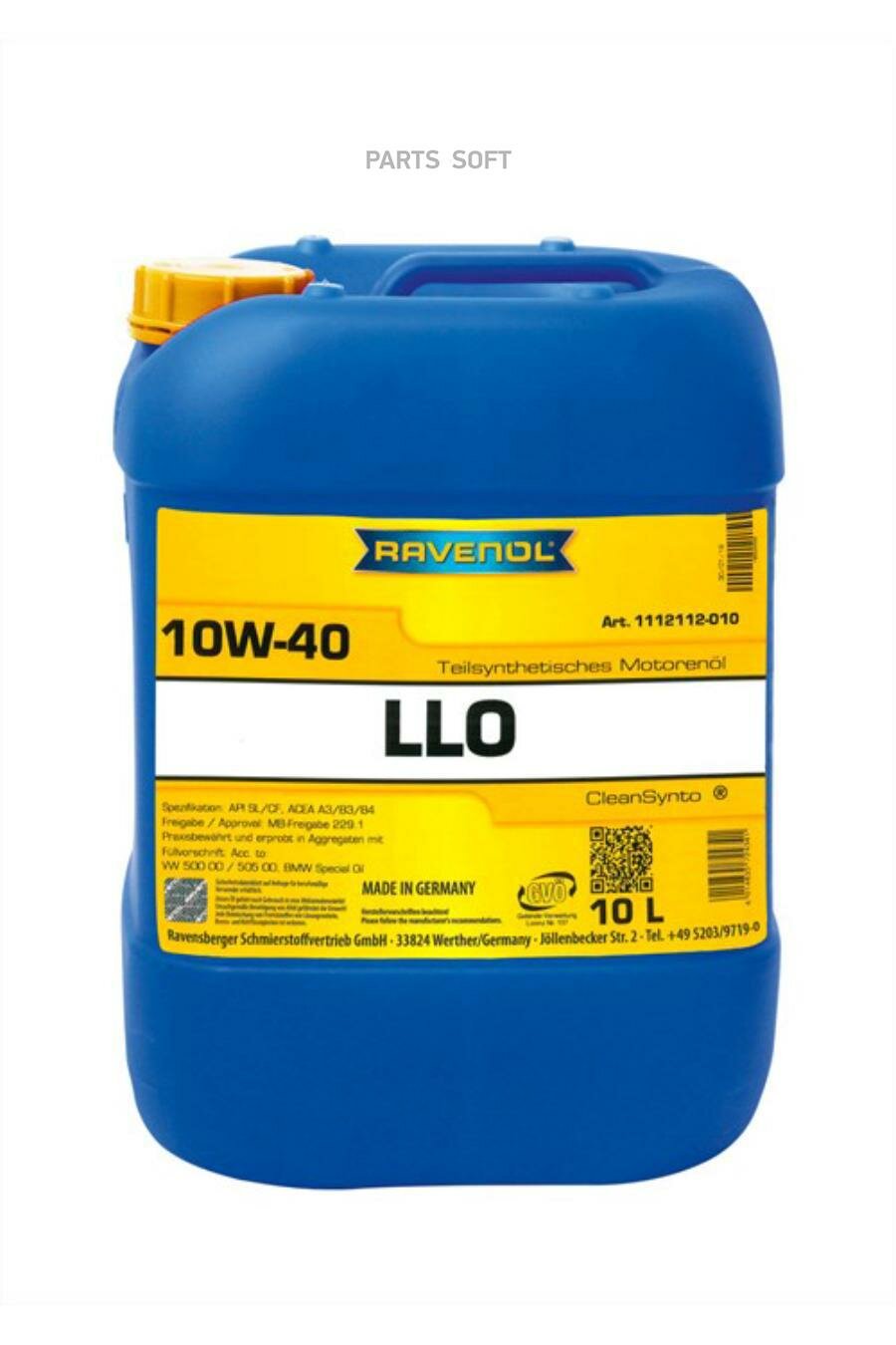 Моторное масло 10W-40 (10л) (второй номер 4014835724341) RAVENOL / арт. 111211201001999 - (1 шт)