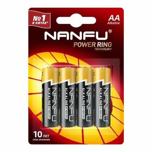 Батарейка Nanfu Батарейка щелочная AA 4шт. батарейка энерджайзер aa 4 шт