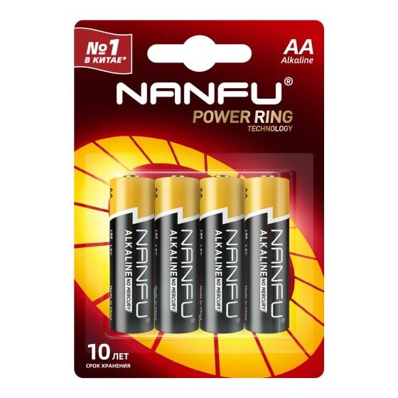 Батарейка Nanfu AA LR6 4B 4шт Fujian Nanping Nanfu Battery Co., Ltd - фото №1