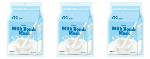 G9SKIN Маска тканевая Milk Bomb Mask-Pure 25мл,3 шт