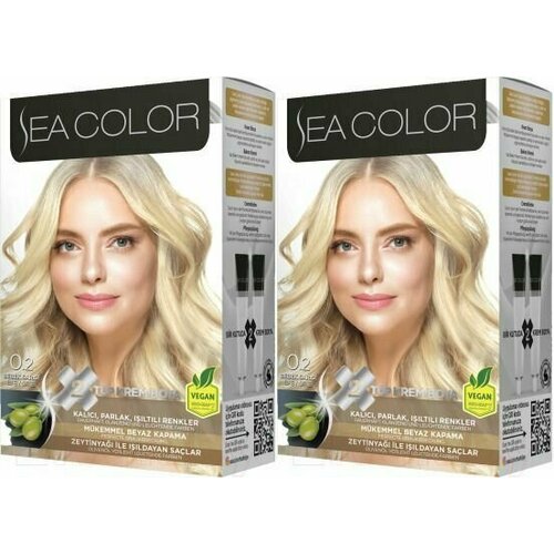 SEA COLOR HAIR DYE KIT Набор для окрашивания волос 0.2 Бэйби-блонд, 2 шт.