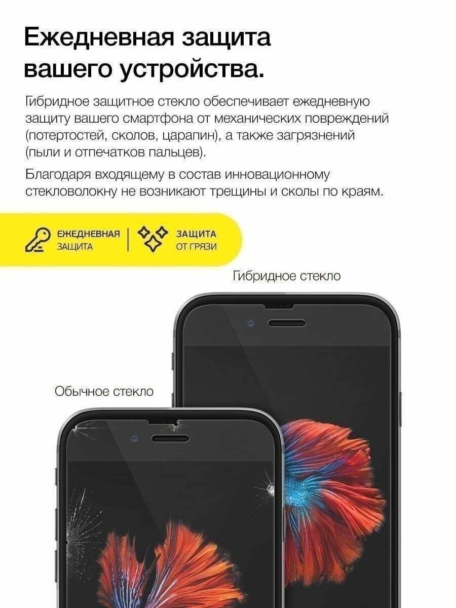 Защитное стекло для Tecno Pova 5, 5 Pro, Техно Пова 5, 5 Про, Текно на экран и камеру, гибридное (гибкое стекло), AKSPro — фото 1