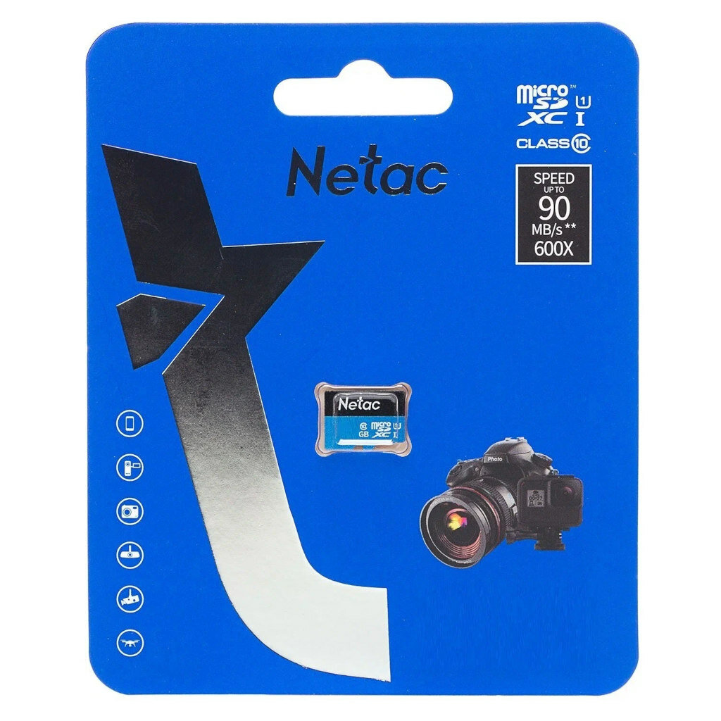 Карта памяти 128GB Netac MicroSDXC Class 10 UHS-I U1 P500 Standart + адаптер - фото №18