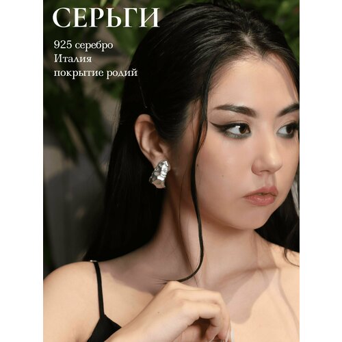 Серьги пусеты серебро, 925 проба, серебряный