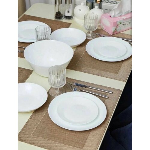 Набор столовой посуды, белый обеденный сервиз, набор тарелок 18 предметов на 6 персон
