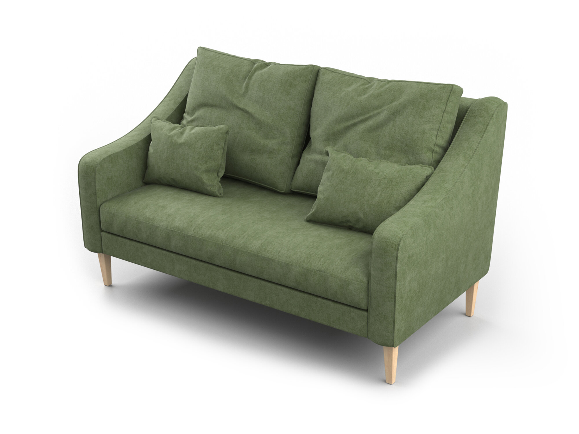 Дизайнерский диван Soft Element Ричи, двухместный, дерево, вельвет, зеленый, стиль, в офис, для салона красоты, для кафе и ресторанов