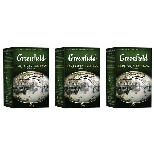 Greenfield Чай черный Earl Grey Fantasy, листовой, 100 г, 3 уп