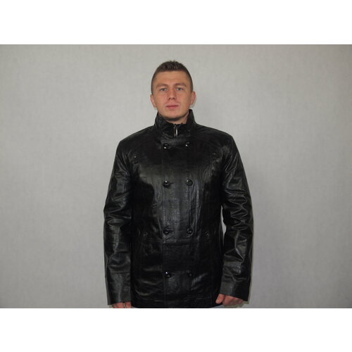 Кожаная куртка , размер 54, черный