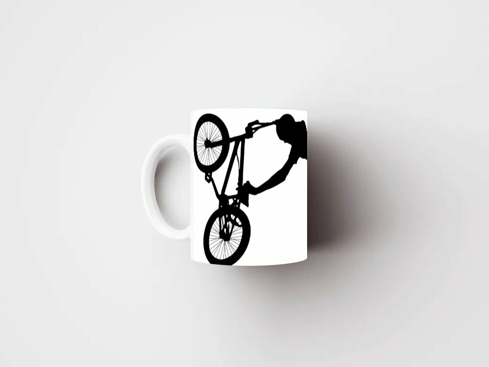 Кружка с рисунком, принтом "Спортсмен, велосипед, bmx" 320 мл.
