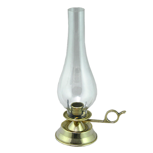 Подсвечник ламповый со стеклянным плафоном, латунь AL-80-398
