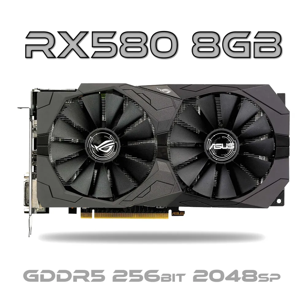 Видеокарта ASUS Radeon RX 580 8 ГБ (ROG-STRIX-RX580-O8G-GAMING)Refurbished