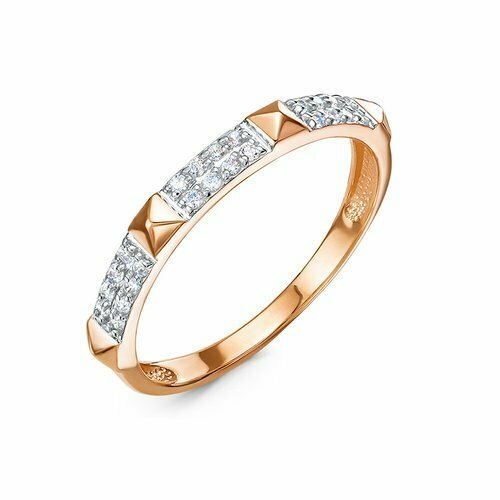 фото Кольцо diamant online, золото, 585 проба, фианит, размер 17, прозрачный