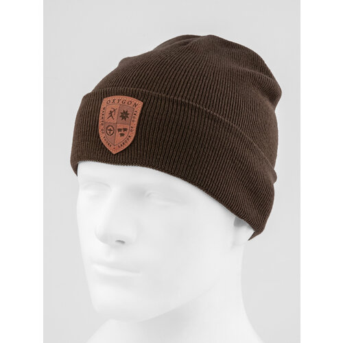 фото Шапка бини oxygon, размер 53/60, коричневый