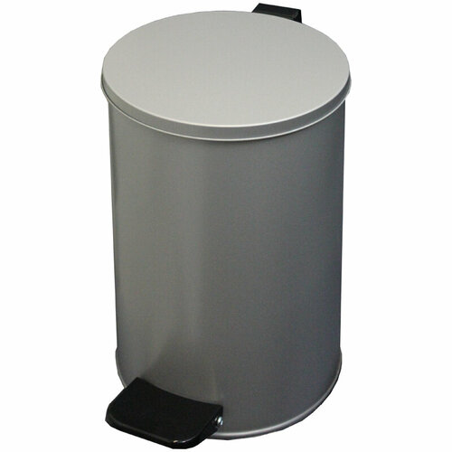Ведро-контейнер Титан Мета для мусора (урна) Титан, 10л, с педалью, круглое, металл, серый металлик