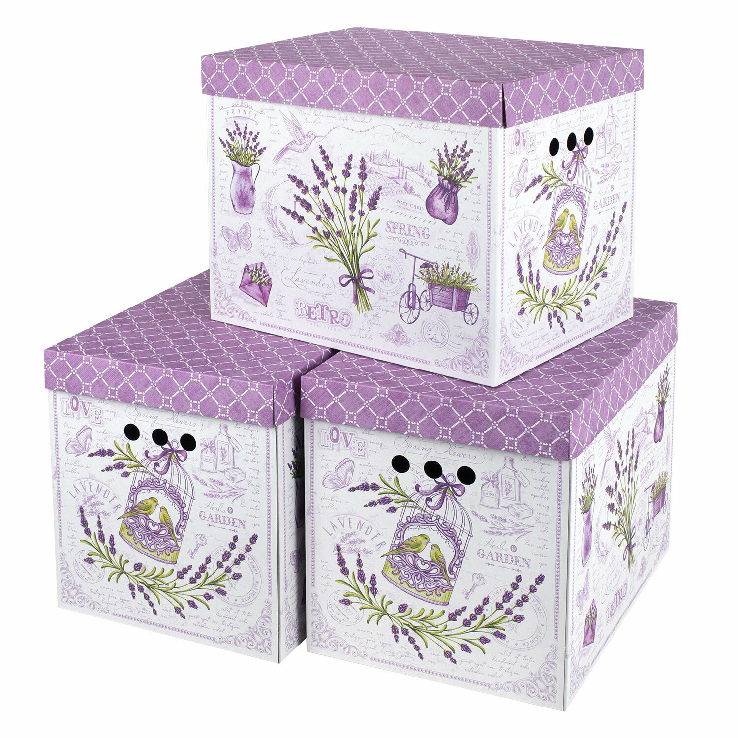 Короб для хранения из плотного микрогофрокартона 380х280х315 мм комплект 3 шт BRAUBERG HOME 