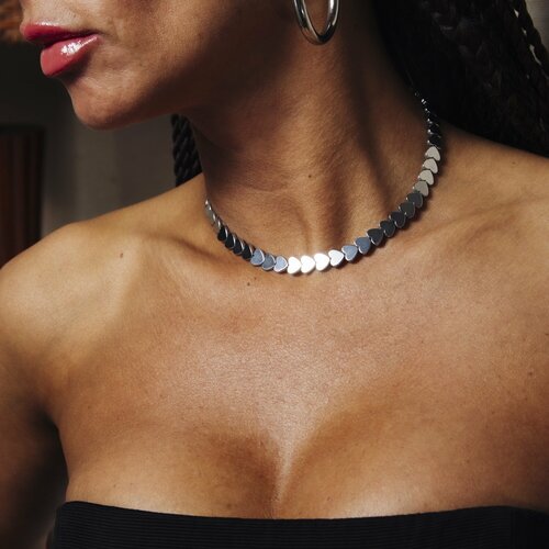 фото Чокер silver heart, длина 35 см., серебряный bl jewelry