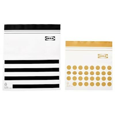 Пакет закрывающийся, черный-жёлтый, 1/0.4 л, 60 шт, Икеа Истад, Ikea Istad